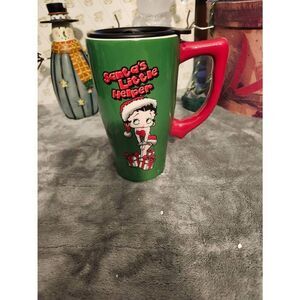 Betty Boop Christmas travel mug with lid New with tags